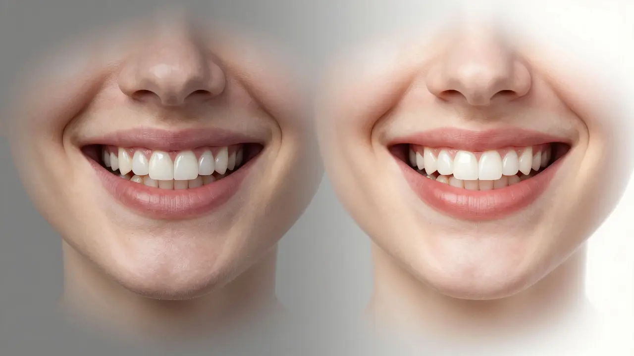 Before and after smile transformation with composite veneers