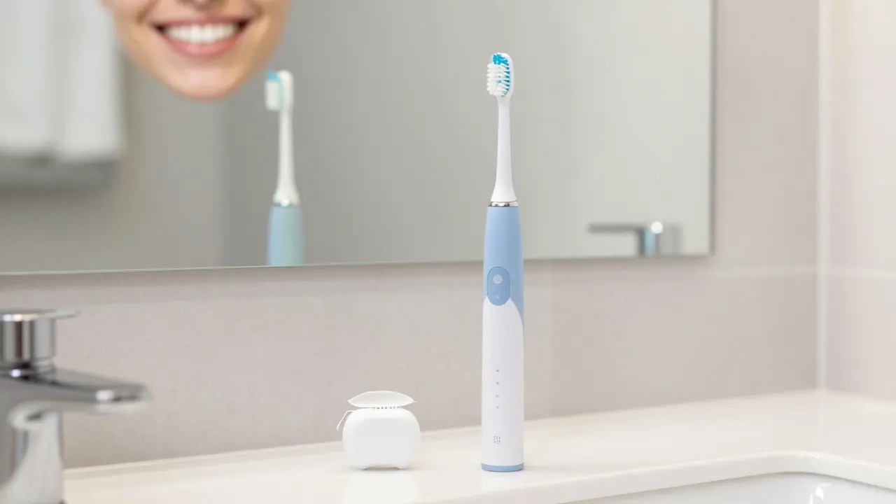 Zubní kartáček a nit pro prevenci zánětů a udržení hygieny dutiny ústní